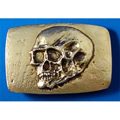 Tomb Raider Skull Belt Buckle, Solid Metal, Gold
