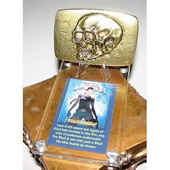 Tomb Raider Skull Belt Buckle, Solid Metal, Gold