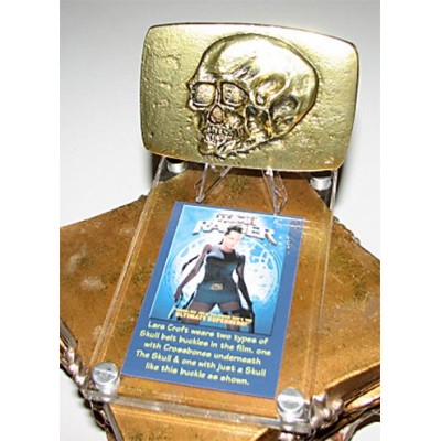 Tomb Raider Skull Belt Buckle, Solid Metal, Gold