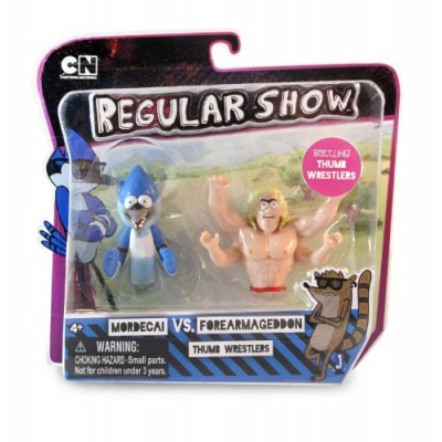 Regular Show Thumb Wrestlers-Mordecai vs. Forearmegeddon Puppet