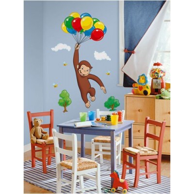 RoomMates RMK1082GM Curious George Peel & Stick Giant Wall Decal