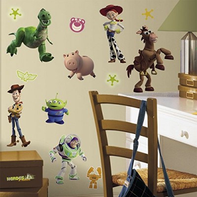 RoomMates RMK1428SCS Toy Story  Peel & Stick Wall Decals Glo-in Dark, 34 Count