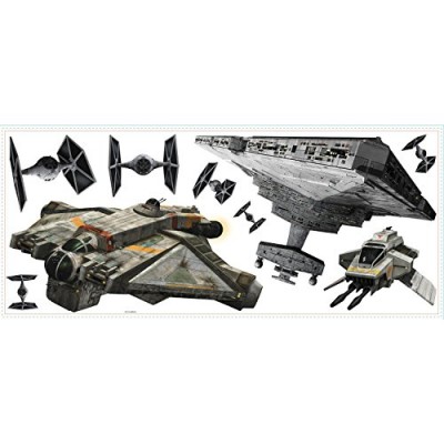 RoomMates RMK2657GM Star Wars Rebel and Imperial Ships Peel and Stick Giant Wall Decals