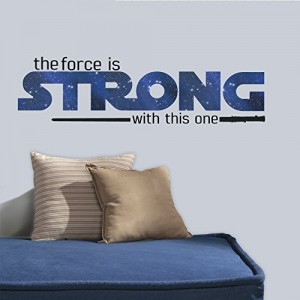 RoomMates RMK3077SCS Star Wars Classic The Force is Strong P&S Wall Decals, 35.25" x 10"