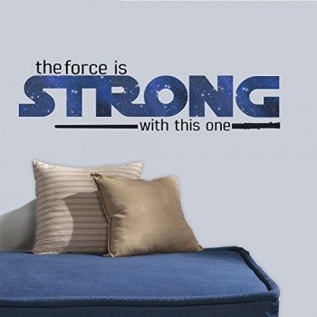 RoomMates RMK3077SCS Star Wars Classic The Force is Strong P&S Wall Decals, 35.25" x 10"