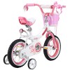 RoyalBaby Jenny Princess Pink Girl's Bike with Training Wheels and Basket, Perfect Gift for Kids, 12 inch wheels