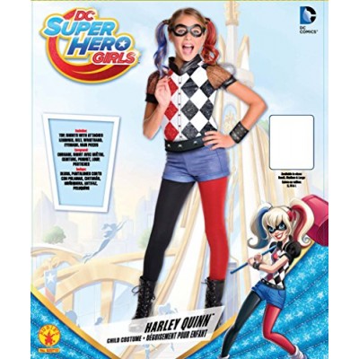 Rubie's Costume Kids DC Superhero Girls Deluxe Harley Quinn Costume, Large