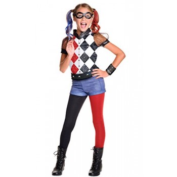 Rubie's Costume Kids DC Superhero Girls Deluxe Harley Quinn Costume, Large