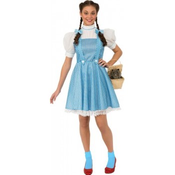 Rubie's Costume Wizard Of Oz Adult Dorothy Dress and Hair Bows, Blue/White, Large