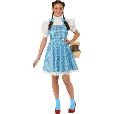 Rubie's Costume Wizard Of Oz Adult Dorothy Dress and Hair Bows, Blue/White, Large