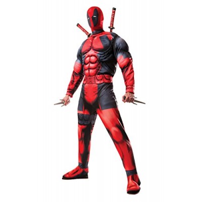 Rubie's Men's Marvel Universe Classic Muscle Chest Deadpool Costume, Multi-Colored, Standard