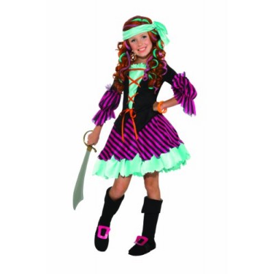 Salty Taffy Girl's Pirate Costume, Large