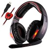 Sades SA902B 7.1 Channel Virtual USB Surround Stereo Wired PC Gaming Headset Over Ear Headphones with Mic Revolution Volume Control Noise Canceling...