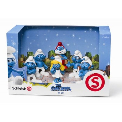 SMURFS 3D MOVIE 6 FIGURE SET Papa Smurf, Smurfette, Brainy, Grumpy, Clumsy, Gutsy