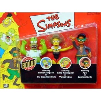 Simpsons 3 Pack w/ Homer As the Ingestible Bulk, Vampiredna,& Apu As Captain Quick" Kaybee Exclusive