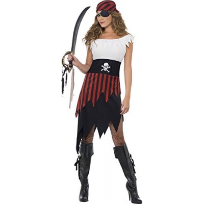 Smiffy's Women's Pirate Wench Costume with Dress and Headpiece, Multi, Large