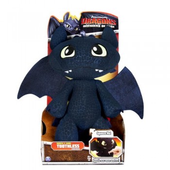 DreamWorks Dragons Defenders of Berk - Squeeze & Growl Toothless, 11" Plush with Sound FX