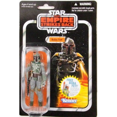 Hasbro Year 2010 Star Wars Vintage Kenner Reproduction "The Empire Strikes Back" Series (1980-1982) 4 Inch Tall Action Figure - BOBA FETT with Helm...