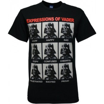Star Wars Darth Vader Expressions Men's Black T-shirt Small
