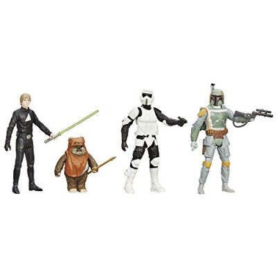 STAR WARS Digital Release Commemorative Collection - Episode 6 Return of the Jedi - Luke Skywalker, Boba Fett, Biker Scout Stormtrooper, Wicket Ewo...