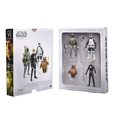 STAR WARS Digital Release Commemorative Collection - Episode 6 Return of the Jedi - Luke Skywalker, Boba Fett, Biker Scout Stormtrooper, Wicket Ewo...