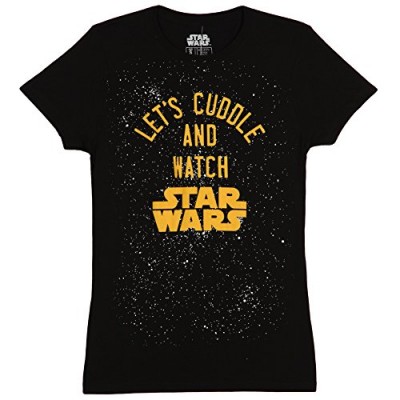 Star Wars Let's Watch Star Wars And Cuddle Juniors T-shirt (Small, Black)