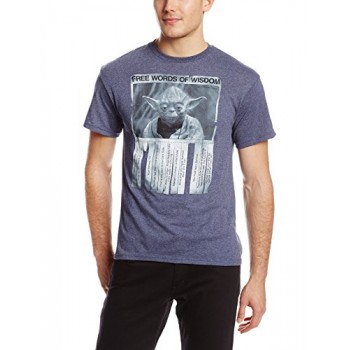 Star Wars Men's Words Of Wisdom T-Shirt, Navy Heather, Small