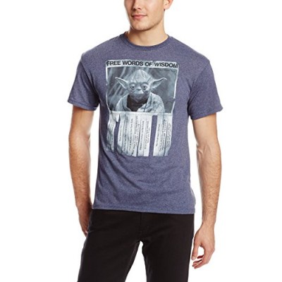Star Wars Men's Words Of Wisdom T-Shirt, Navy Heather, Small