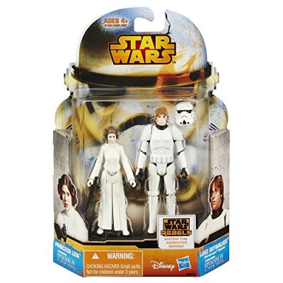 Star Wars Mission Series Luke Skywalker in Stormtrooper Disguise and Princess Leia Action Figures