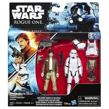Star Wars: Rogue One, Captain Cassian Andor and Imperial Stormtroopers Exclusive Action Figures, 3.75 Inches