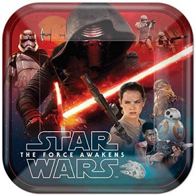 Star Wars The Force Awakens Birthday Party Supplies Pack - Star Wars Lunch Plates, Star Wars Napkins, Star Wars Cups. Star Wars Episode VII Party S...