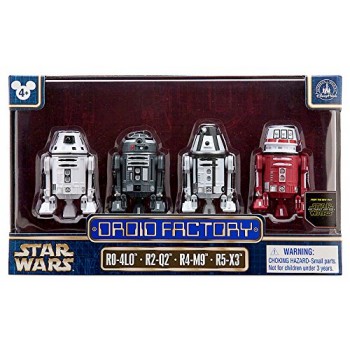 Star Wars The Force Awakens Droid Factory Figures 4-Pack (R0-4L0, R2-Q2, R4-M9 & R5-X3) Disney Parks Authentic Original Exclusive
