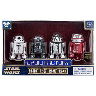 Star Wars The Force Awakens Droid Factory Figures 4-Pack (R0-4L0, R2-Q2, R4-M9 & R5-X3) Disney Parks Authentic Original Exclusive
