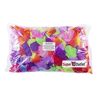 Hawaiian Ruffled Simulated Colorful Luau Silk Flower Leis Necklaces for Tropical Island Beach Theme Party Event, Birthday Supplies, Costume (12 Pac...
