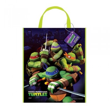 Large Plastic Teenage Mutant Ninja Turtles Favor Bag, 13" x 11"