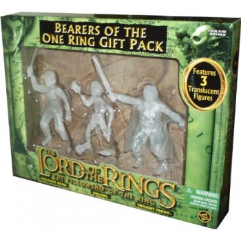 ToyBiz Year 2004 The Lord of the Rings Movie Series The Fellowship of the Ring Gift Pack - Bearers of the One Ring with 3 Translucent 4-1/2 Tall Ac...
