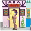 The Simpsons Exclusive Playset Main Street with Crazy Old Man and Squeaky Voiced Teen