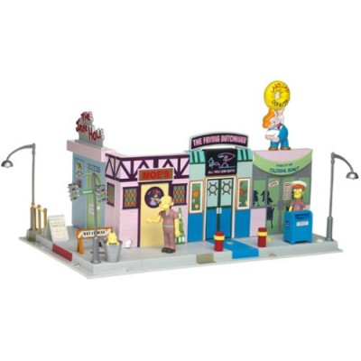 The Simpsons Exclusive Playset Main Street with Crazy Old Man and Squeaky Voiced Teen