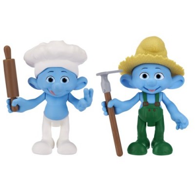 Smurfs Movie Basic Figure Pack Wave #2 Farmer Smurf And Baker Smurf