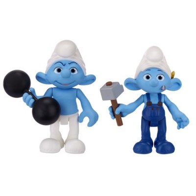 Smurfs Movie Basic Figure Pack Wave #2 Hefty Smurf And Handy Smurf