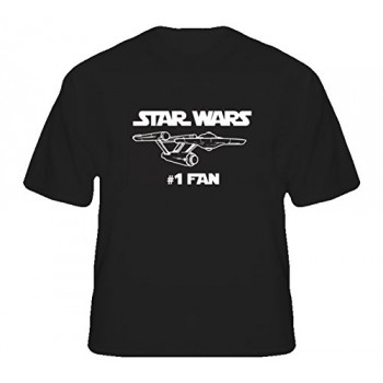 Star Wars Trek Number One Fan Funny Parody T Shirt S Black