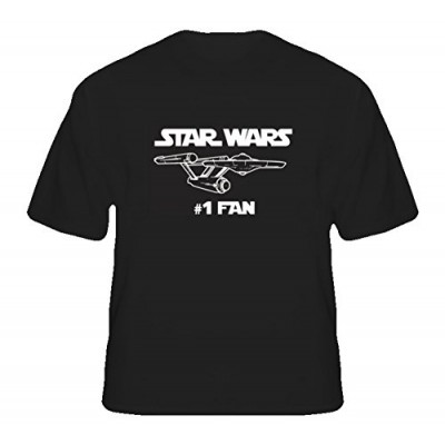 Star Wars Trek Number One Fan Funny Parody T Shirt S Black
