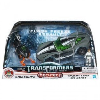 Transformers 3 Dark of the Moon Human Alliance Exclusive Flash Freeze Assault Sideswipe with Sergeant Chaos Icepick