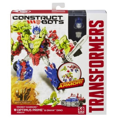 Transformers Age of Extinction Construct-Bots Dinobot Warriors Optimus Prime and Gnaw