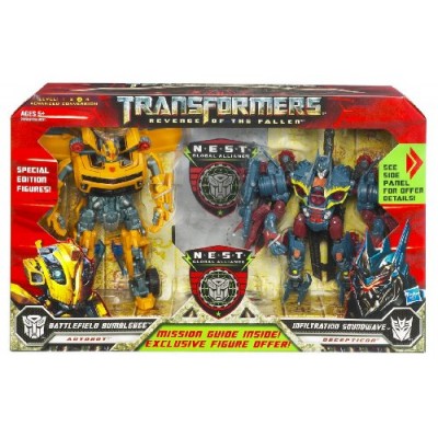 Transformers Movie 2 Nest Battle Pack Cannon Bumblebee and Soundwave
