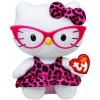 Ty Beanie Baby Hello Kitty Plush -Pink Leopard Nerd with Glasses