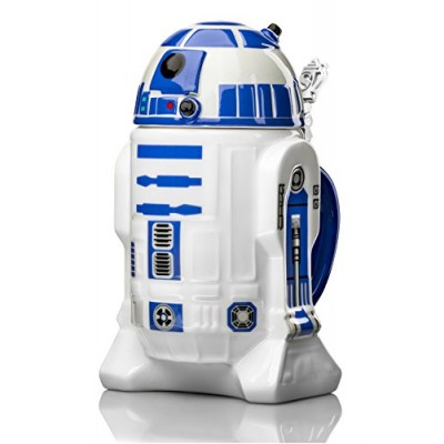 Star Wars R2-D2 Stein - Collectible 32oz Ceramic Mug with Metal Hinge
