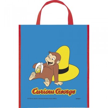 Large Plastic Curious George Favor Bag, 13" x 11"