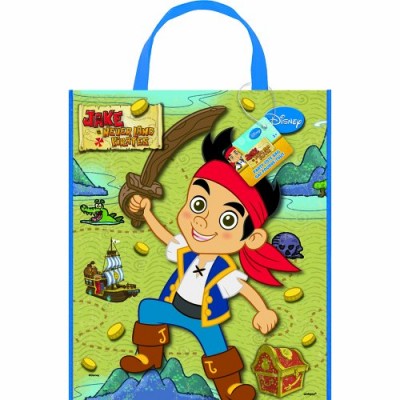 Large Plastic Jake and the Never Land Pirates Favor Bag, 13" x 11"