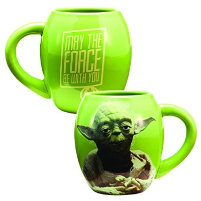 Vandor 99068 Star Wars Yoda 18 oz Oval Ceramic Mug, Green